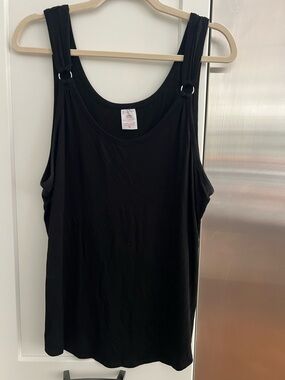 No Boundaries Black Tank Top with Ring-Detail Straps, XL